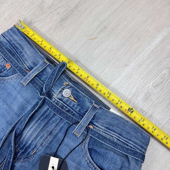 Levi's Premium XL Baggy Straight Jeans Womens 25x31 Medium Wash Tie Waist - Picture 7 of 8